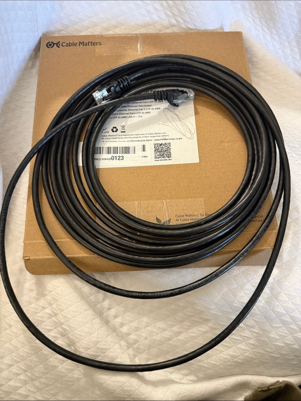 Cat6 UTP 24 AWG Ethernet Patch Cable - Black